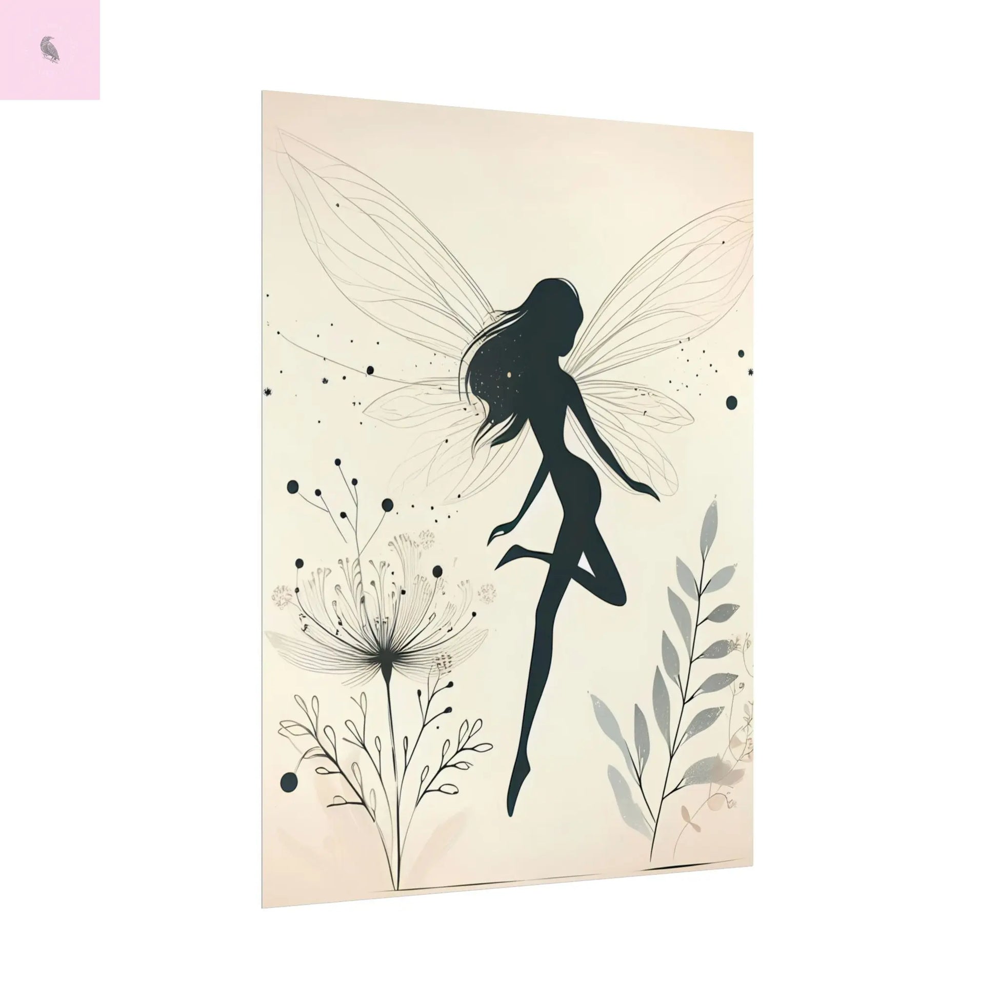 Elegant Fairy Silhouette Rolled Poster - Enchanting Wall Art for Home Decor The flirty crow