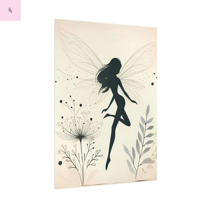 Elegant Fairy Silhouette Rolled Poster - Enchanting Wall Art for Home Decor The flirty crow