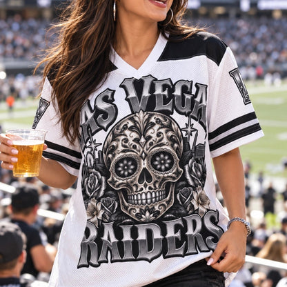 Las Vegas Raiders Skull & Roses Football Jersey