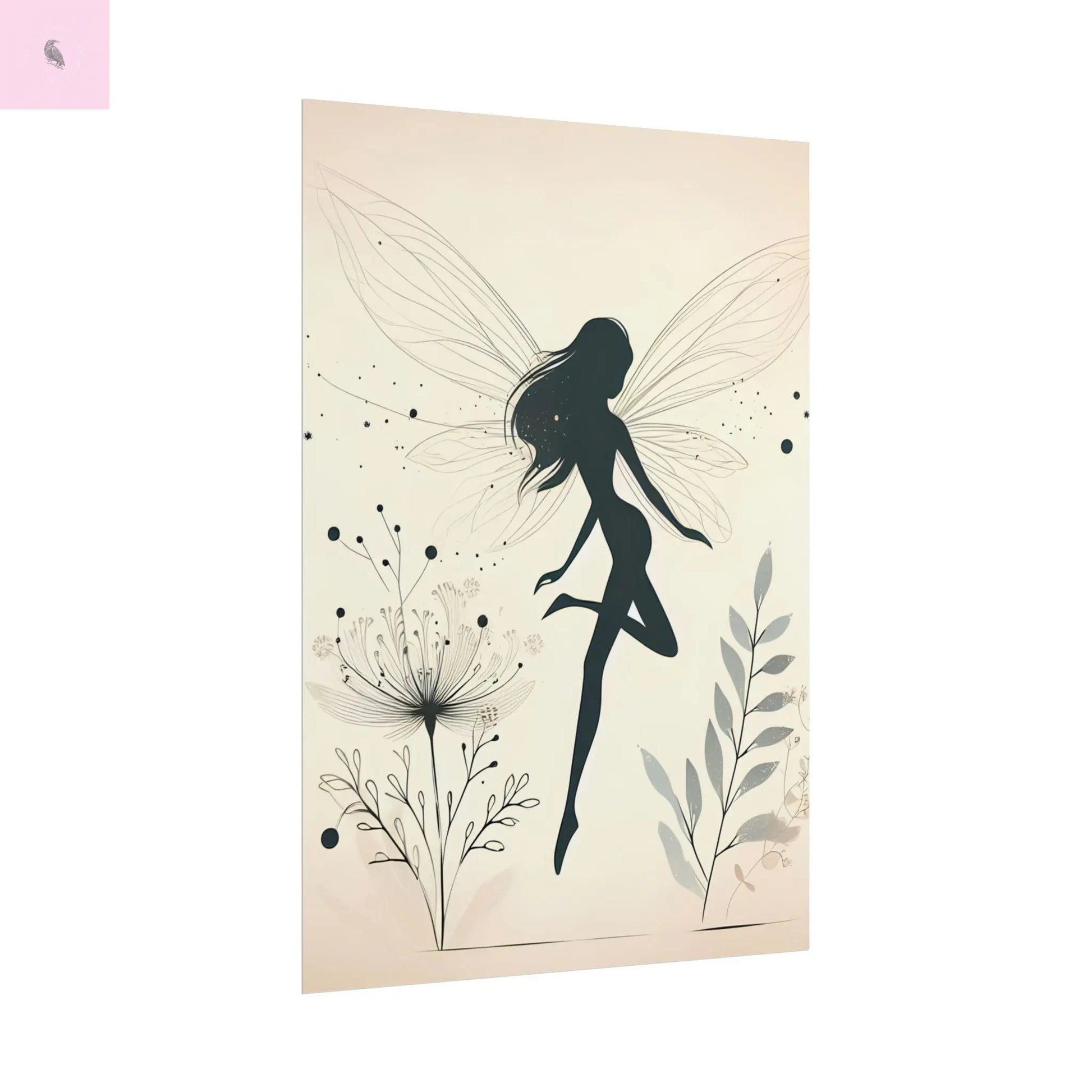 Elegant Fairy Silhouette Rolled Poster - Enchanting Wall Art for Home Decor - The flirty crow