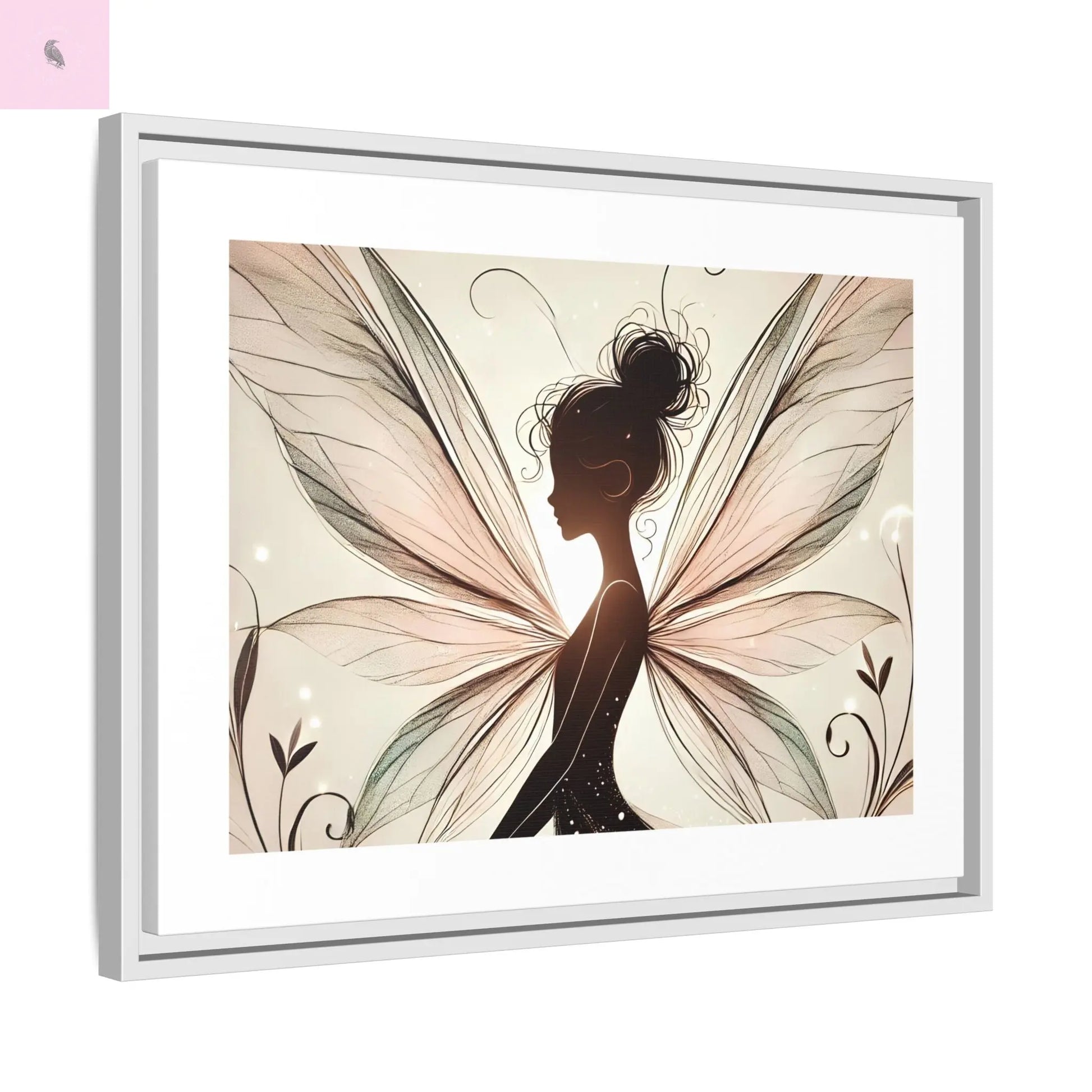 Framed Canvas Fairy wall art - The flirty crow