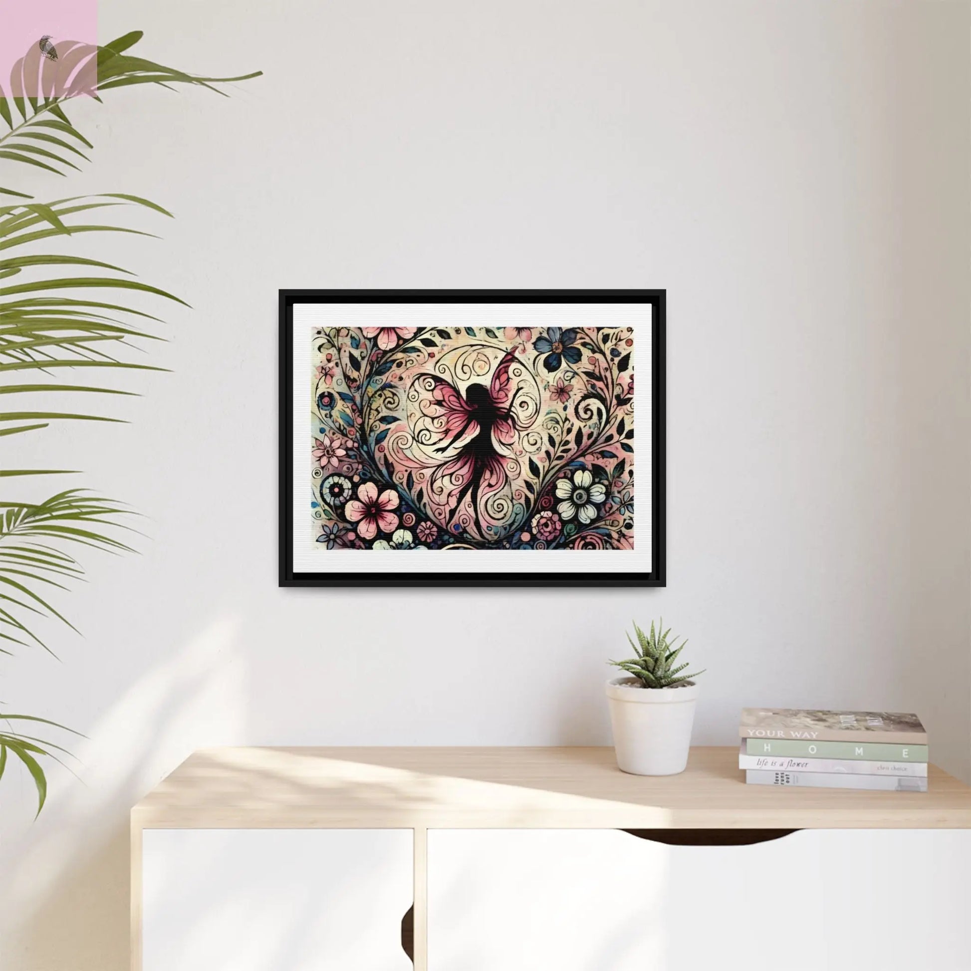 Framed Canvas Fairy art - The flirty crow