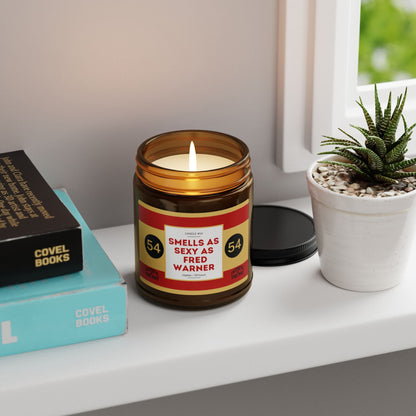 Fred Warner 49ers Scented Soy Candle ,Game Day Tailgate Amber Jar The flirty crow