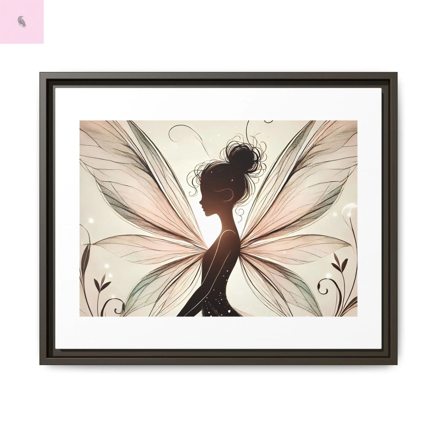Framed Canvas Fairy wall art - The flirty crow