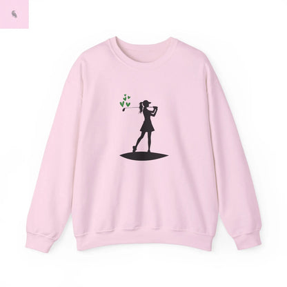 Female golf lovers crewneck fashion sweatshirt the flirty crow