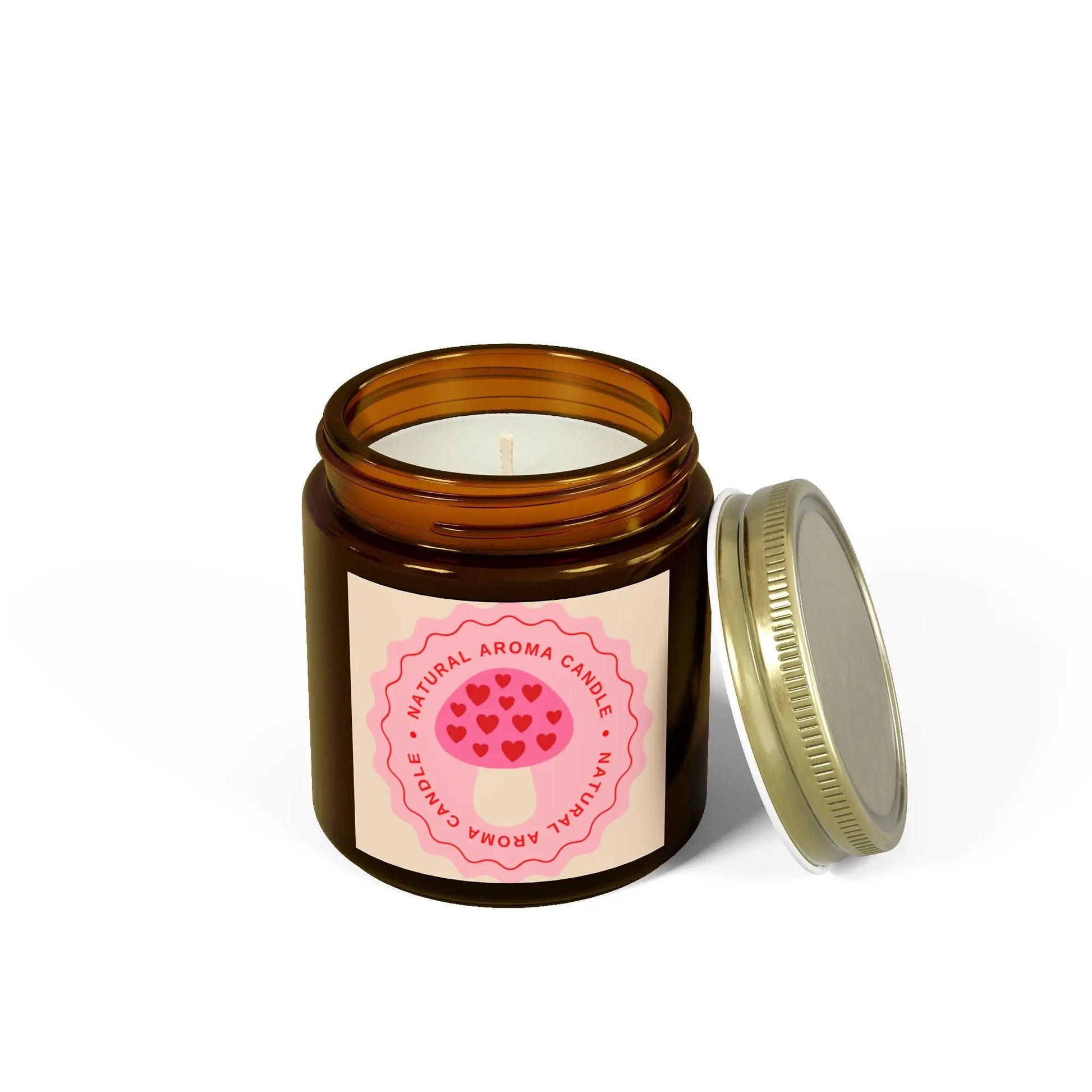 Mushroom retro Scented Candles, Coconut Apricot Wax (4oz, 9oz) the flirty crow