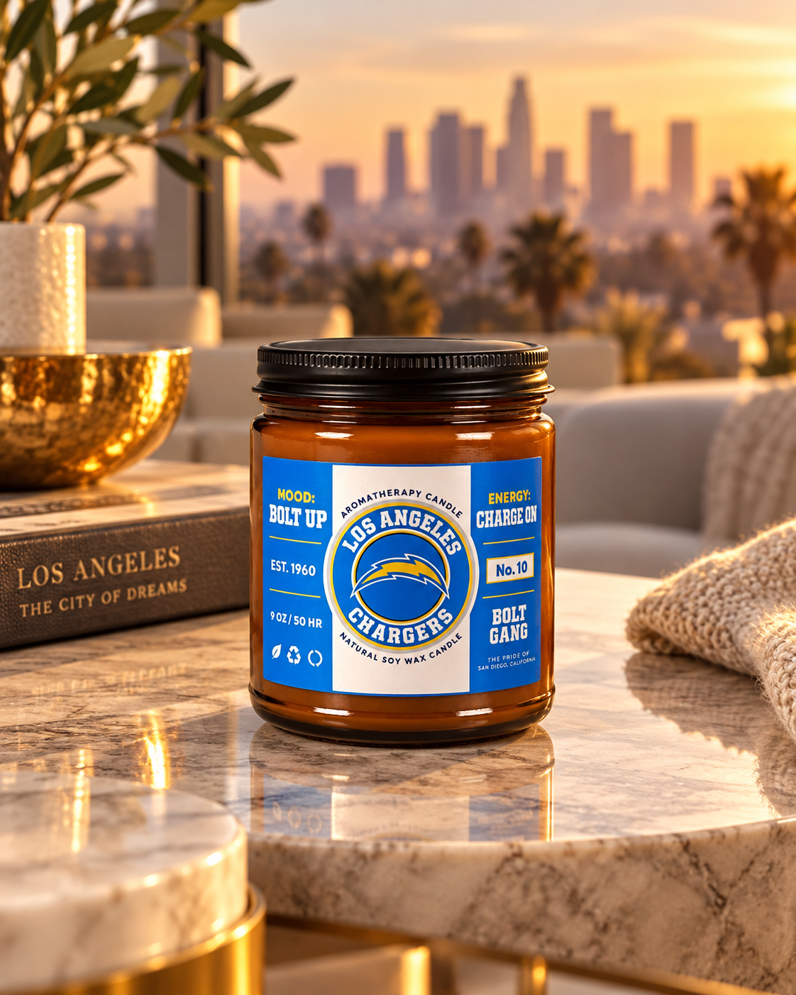 Los Angeles Football Candle