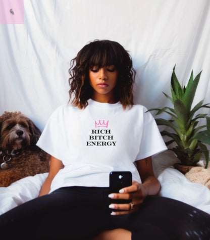 Graphic Tee - Rich Bitch Energy Unisex Ultra Cotton Tee The flirty crow