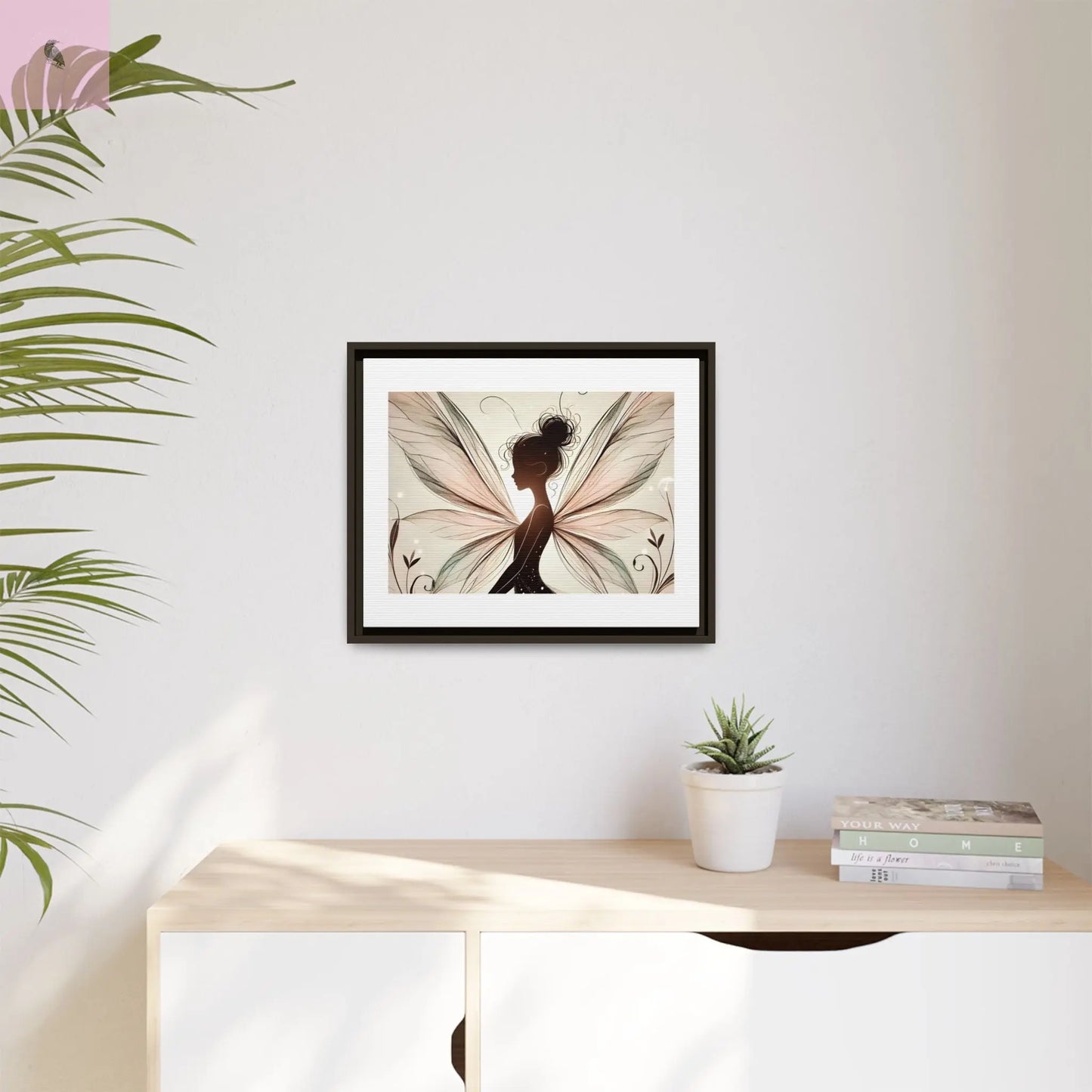 Framed Canvas Fairy wall art - The flirty crow