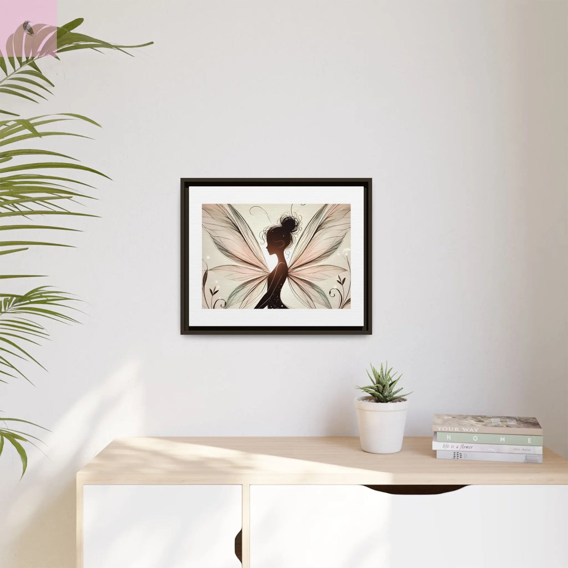 Framed Canvas Fairy wall art - The flirty crow