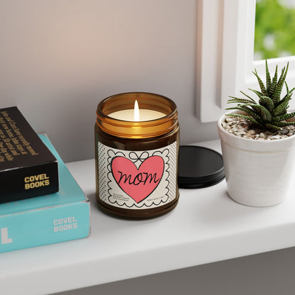 Mom Heart Scented Soy Candle, gift for Mother's Day