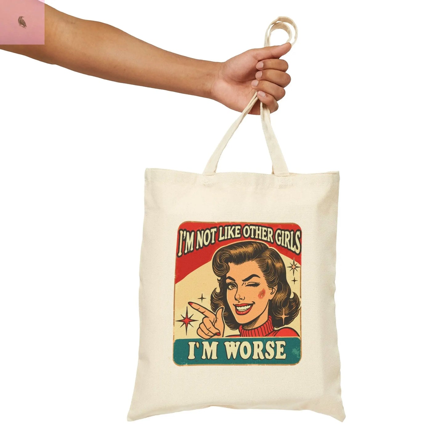 fun trendy beach, grocery Cotton Canvas Tote Bag the flirty crow
