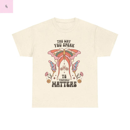 Retro Butterfly Tee, Positive Vibe, Cotton T-Shirt, Speak Kindly Shirt, Quality Vintage Top, Unisex Tee the flirty crow