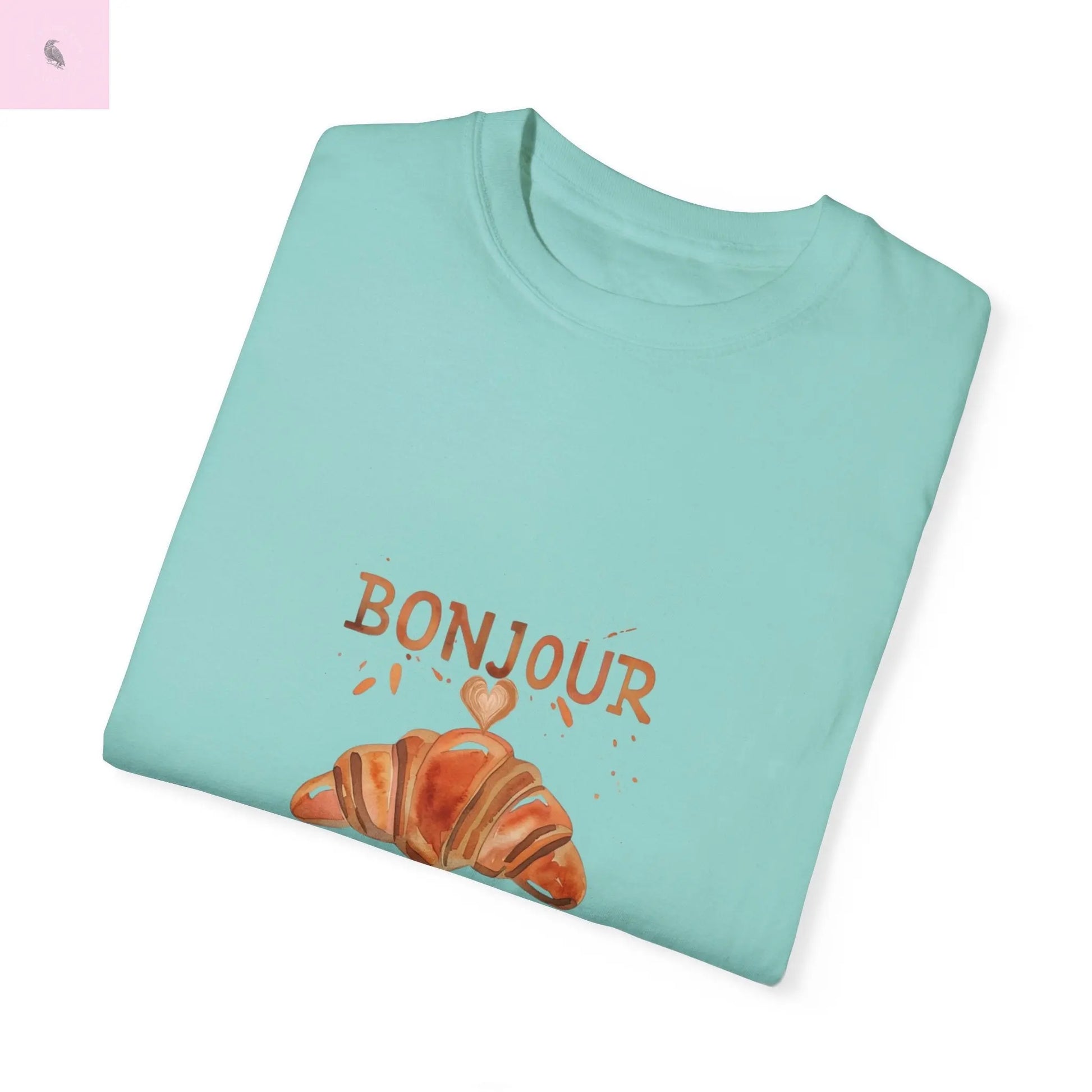 Bonjour Croissant Unisex Comfort Colora T-Shirt - The flirty crow