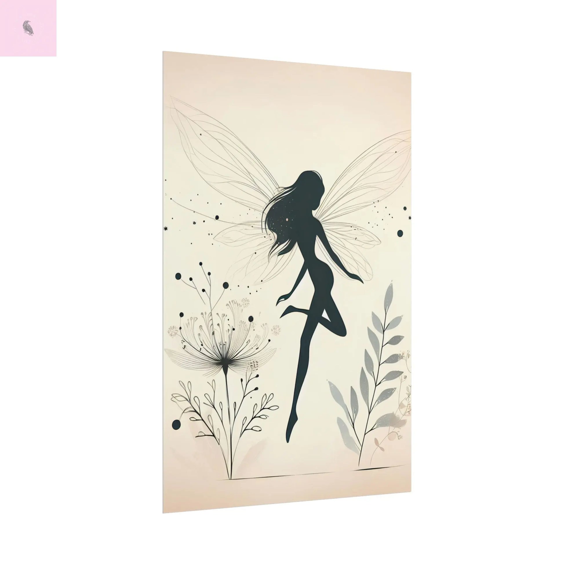 Elegant Fairy Silhouette Rolled Poster - Enchanting Wall Art for Home Decor - The flirty crow
