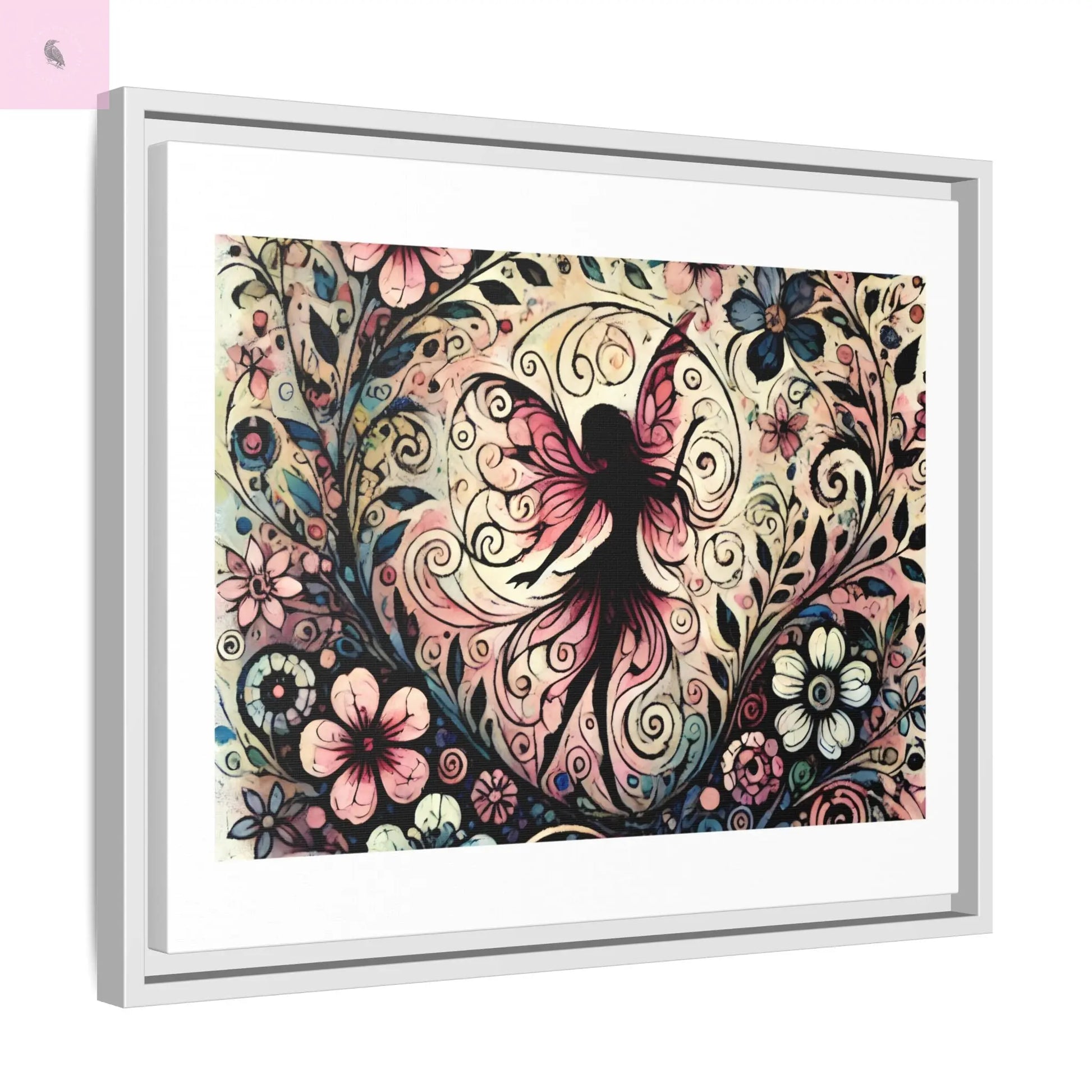 Framed Canvas Fairy art - The flirty crow