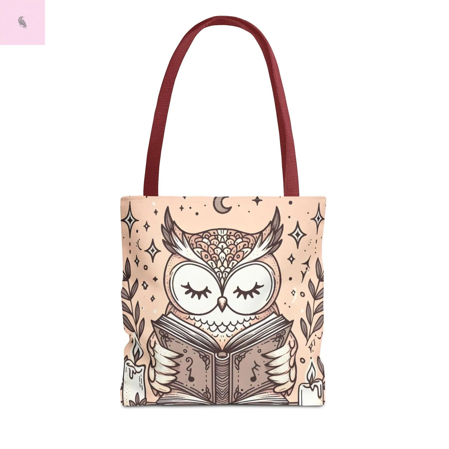 Reading lover  Owl Tote Bag, Cute Animal Tote, Book Lover Gift, AOP Shopping Bag, Owl Art Bag, Eco-Friendly Carryall, gift for reader The flirty crow