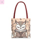 Reading lover  Owl Tote Bag, Cute Animal Tote, Book Lover Gift, AOP Shopping Bag, Owl Art Bag, Eco-Friendly Carryall, gift for reader The flirty crow