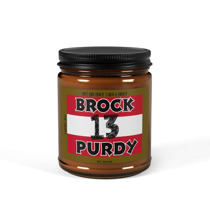 Personalized SanFrancisco 49ers  football Candle Scented Soy Candle  Amber Jar