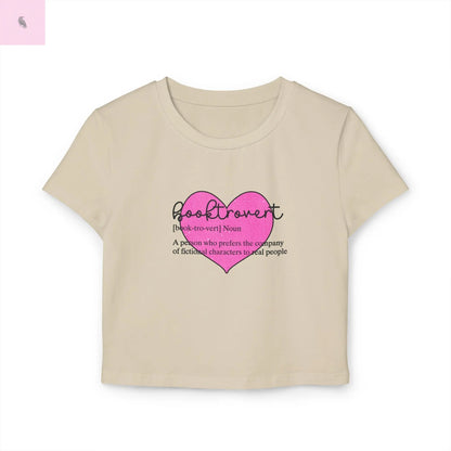 Cropped Tee for Book Lovers , Trendy Summer Crop top, Booktrovert baby tee The flirty crow