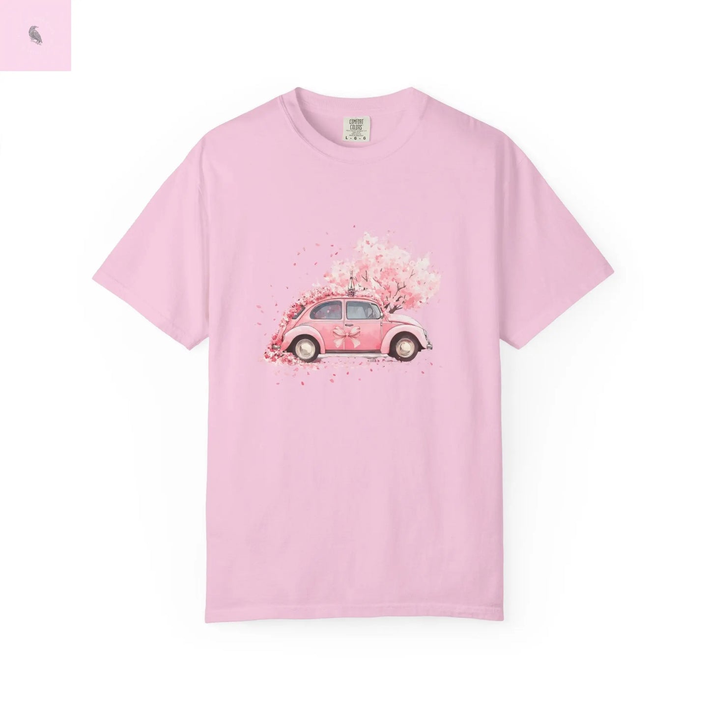 Vintage Car Floral T-Shirt, Unisex Tee, Casual Wear, Gift for Her, Spring Fashion, Boho Style, coquette design Printify