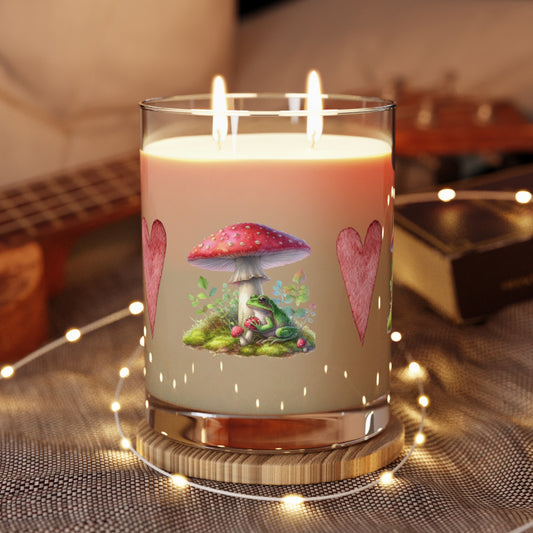 Soy Candle - Retro Boho Frog Mushroom Glass Candle