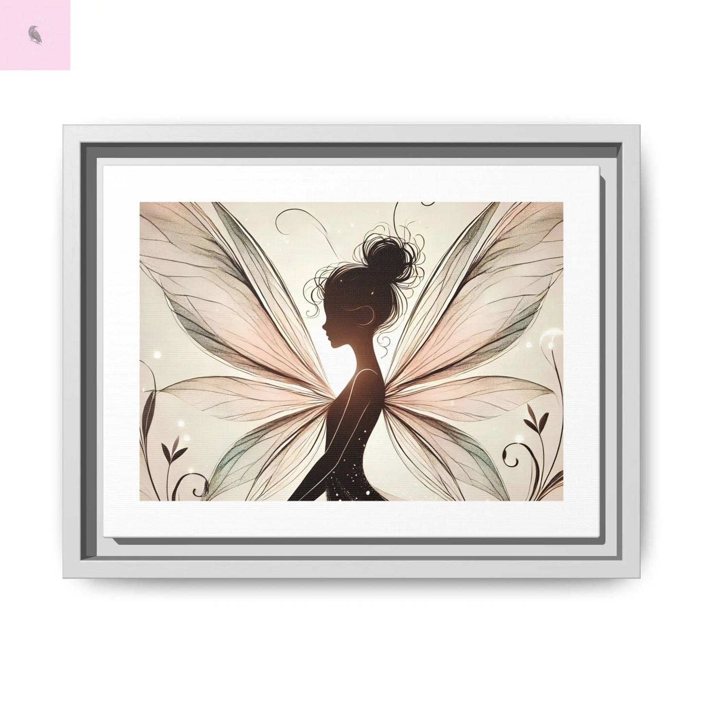 Framed Canvas Fairy wall art - The flirty crow