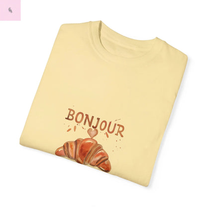 Bonjour Croissant Unisex Comfort Colora T-Shirt - The flirty crow