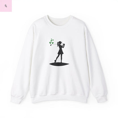 Female golf lovers crewneck fashion sweatshirt the flirty crow