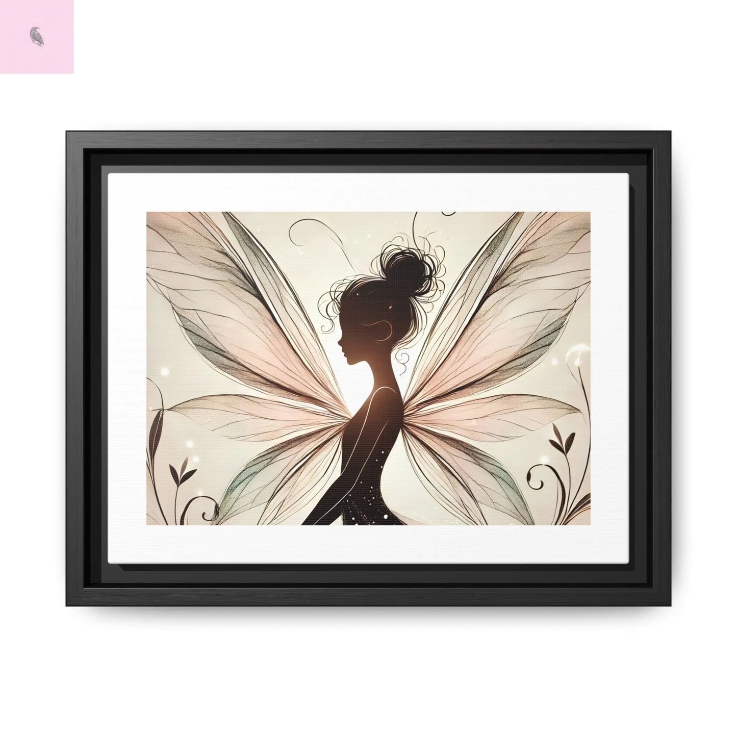 Framed Canvas Fairy wall art - The flirty crow