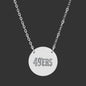 49ers Engraved Circle Necklace  Personalized NFL Football Fan Pendant
