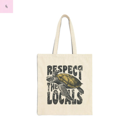Cotton Canvas Tote Bag Respect the locals the flirty crow
