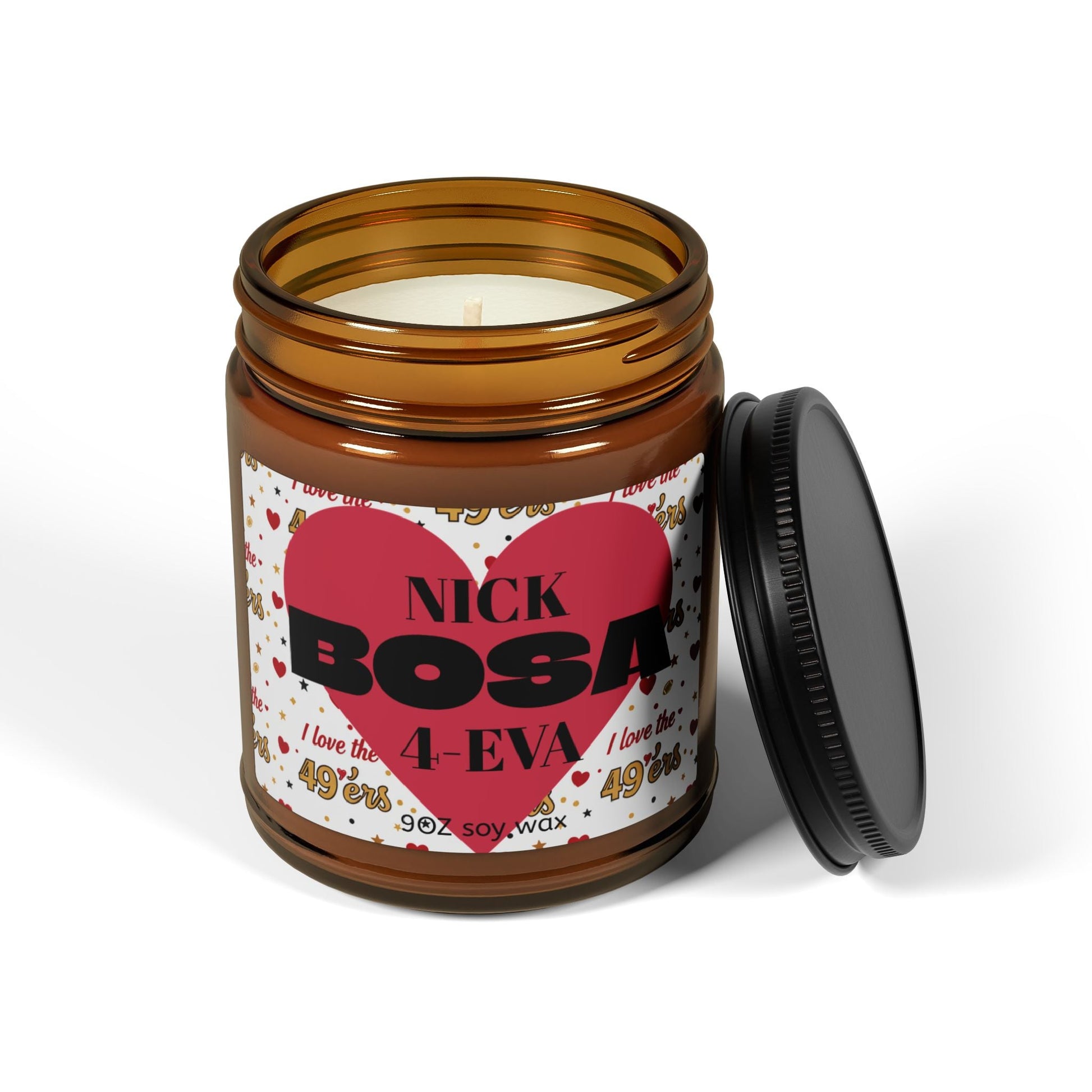 Nick Bosa 49ers Game Day Soy Candle Amber Jar (9oz) The flirty crow