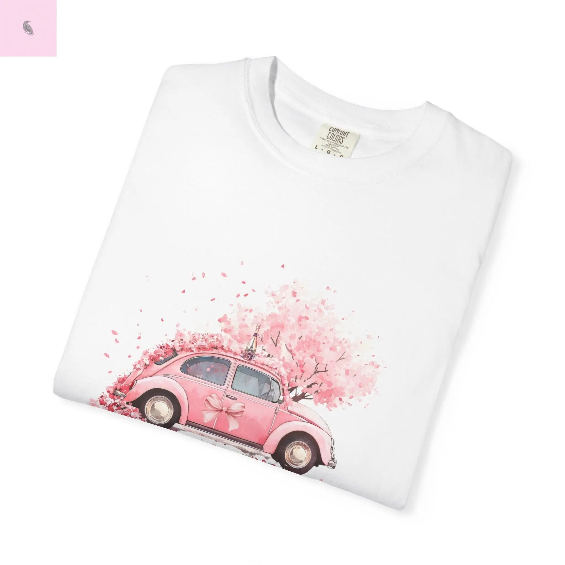 Vintage Car Floral T-Shirt, Unisex Tee, Casual Wear, Gift for Her, Spring Fashion, Boho Style, coquette design Printify