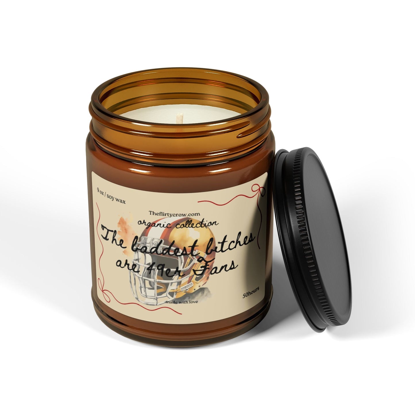 49er Fan Candle for Women  Scented Soy Candle in Amber Jar (Multi-Size) The flirty crow
