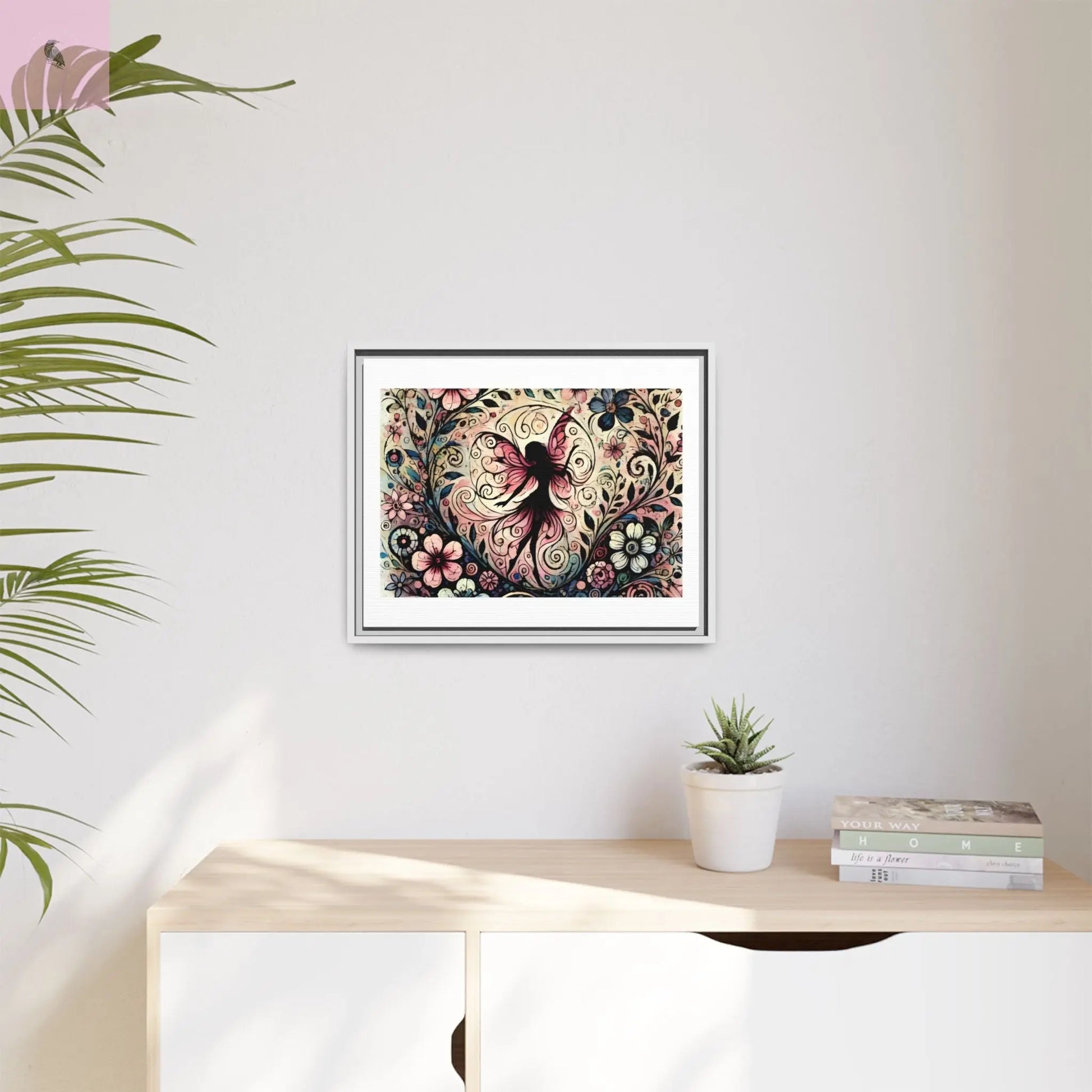 Framed Canvas Fairy art - The flirty crow