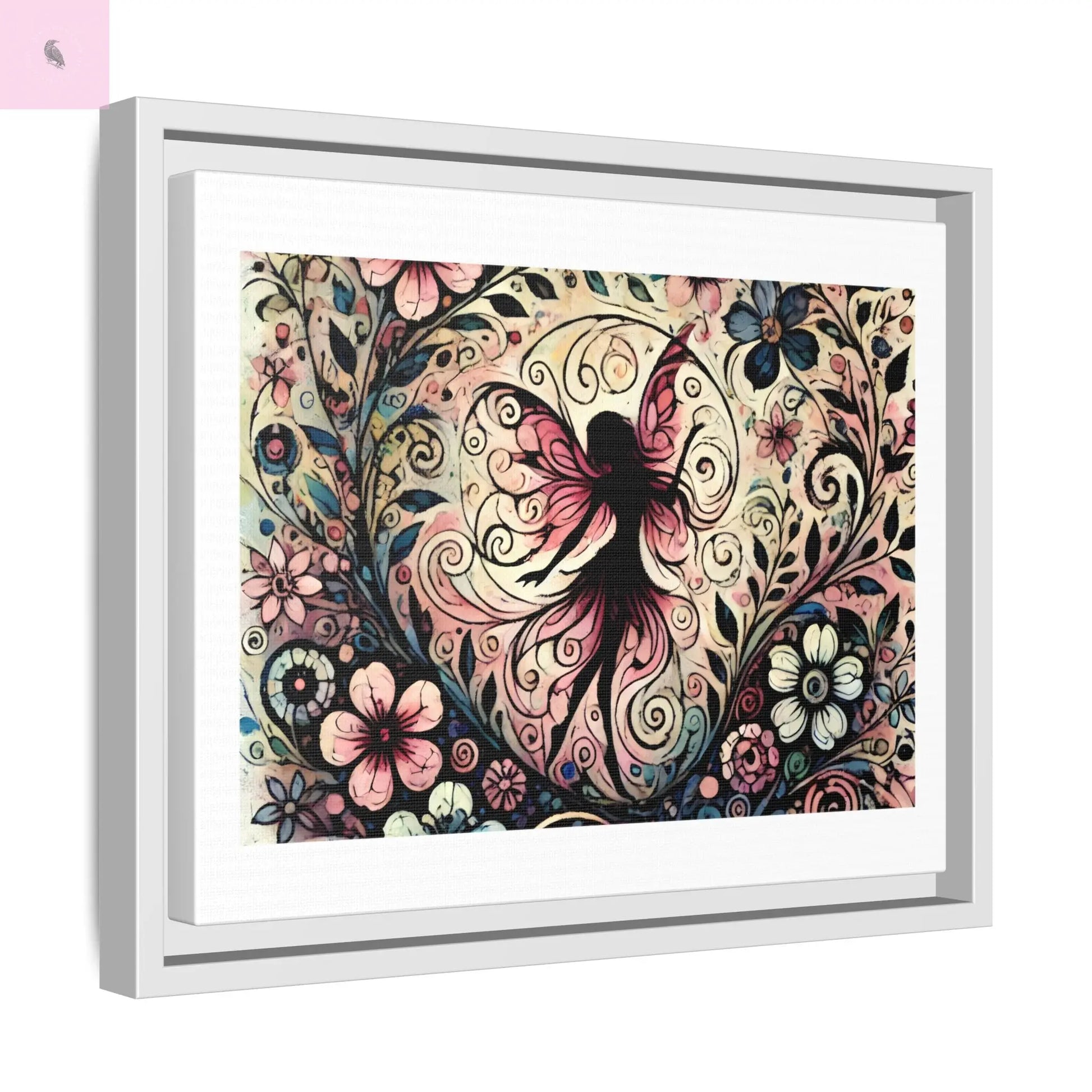 Framed Canvas Fairy art - The flirty crow