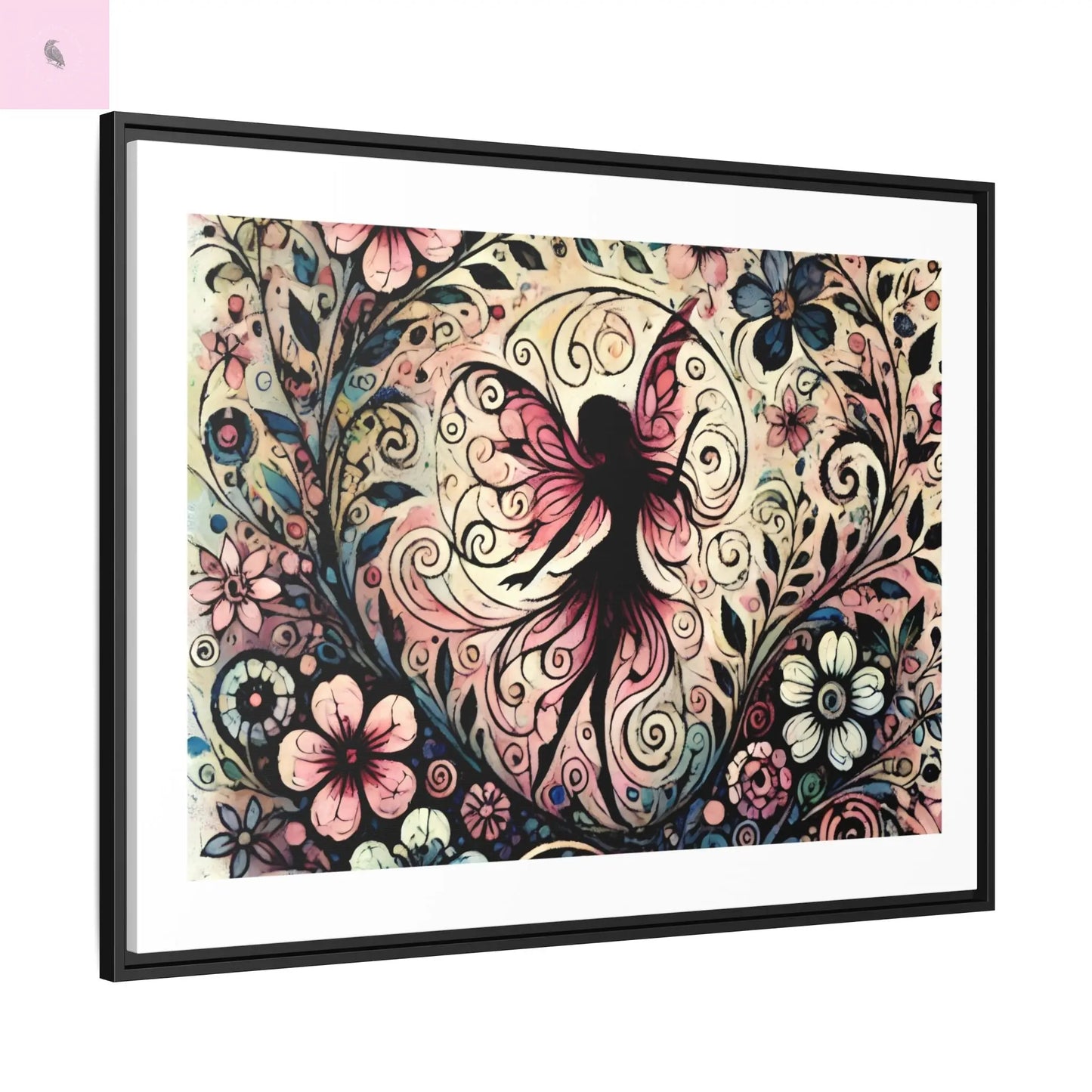 Framed Canvas Fairy art - The flirty crow