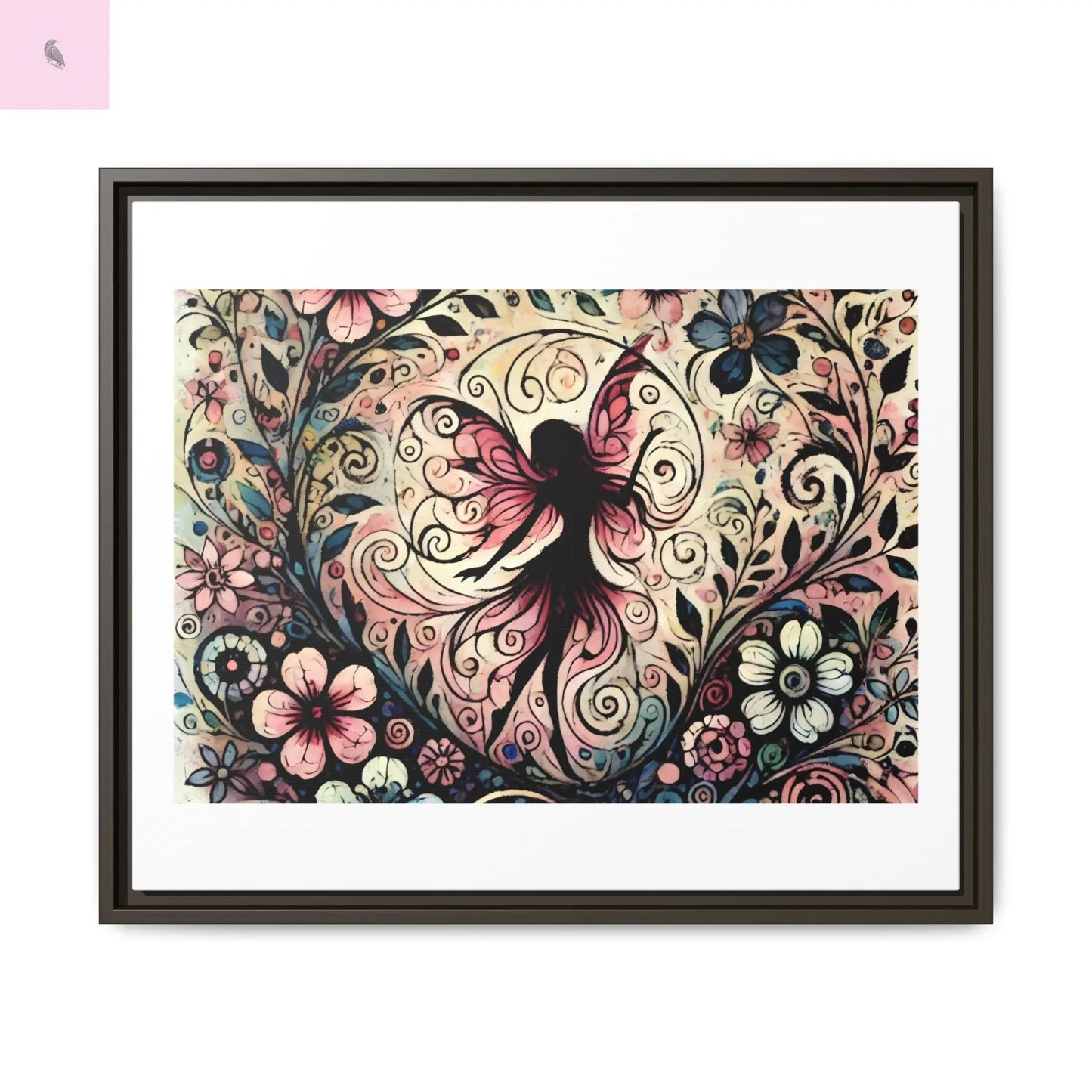 Framed Canvas Fairy art - The flirty crow