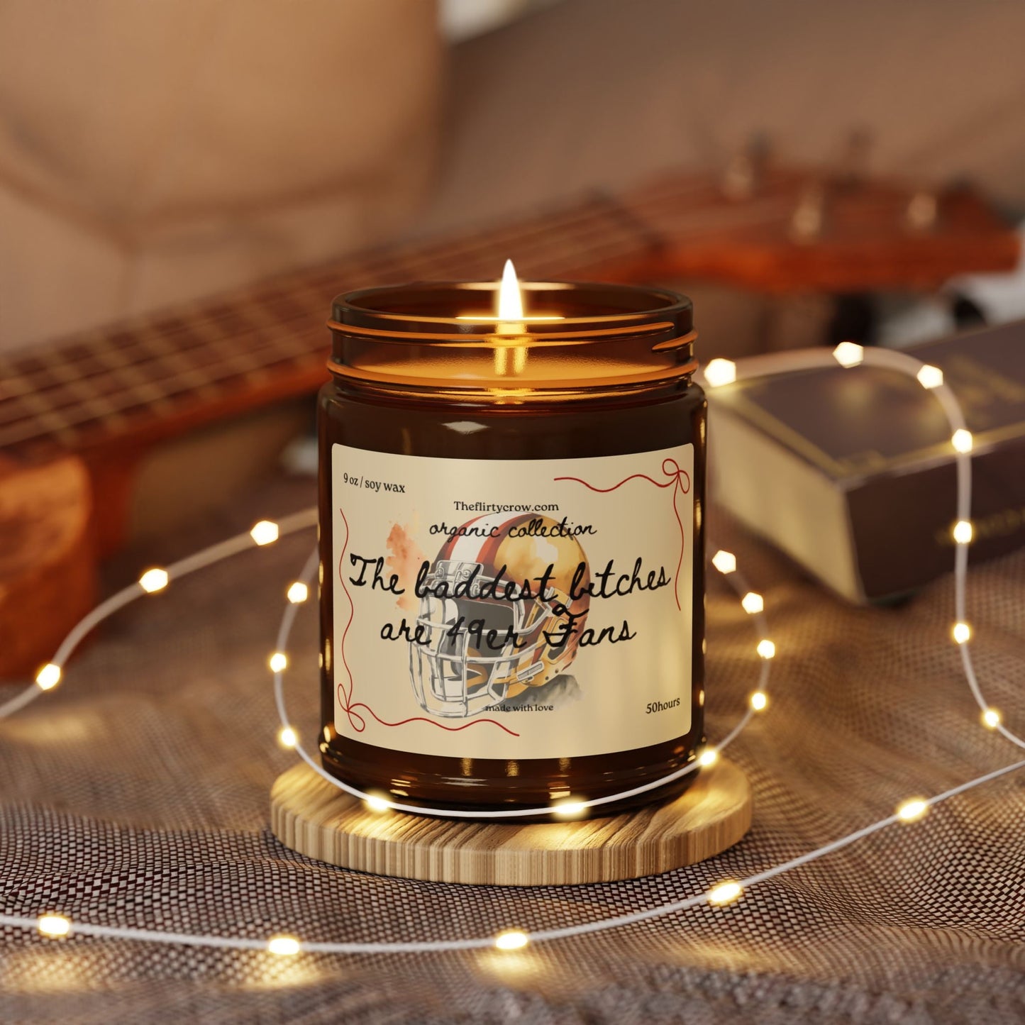 49er Fan Candle for Women  Scented Soy Candle in Amber Jar (Multi-Size) The flirty crow