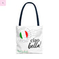 Chic Italian Tote Bag, gift for traveler,  beach tote,, Travel tote, , Gift for Her, Shopping, Beach Bag, farmers market tote The flirty crow