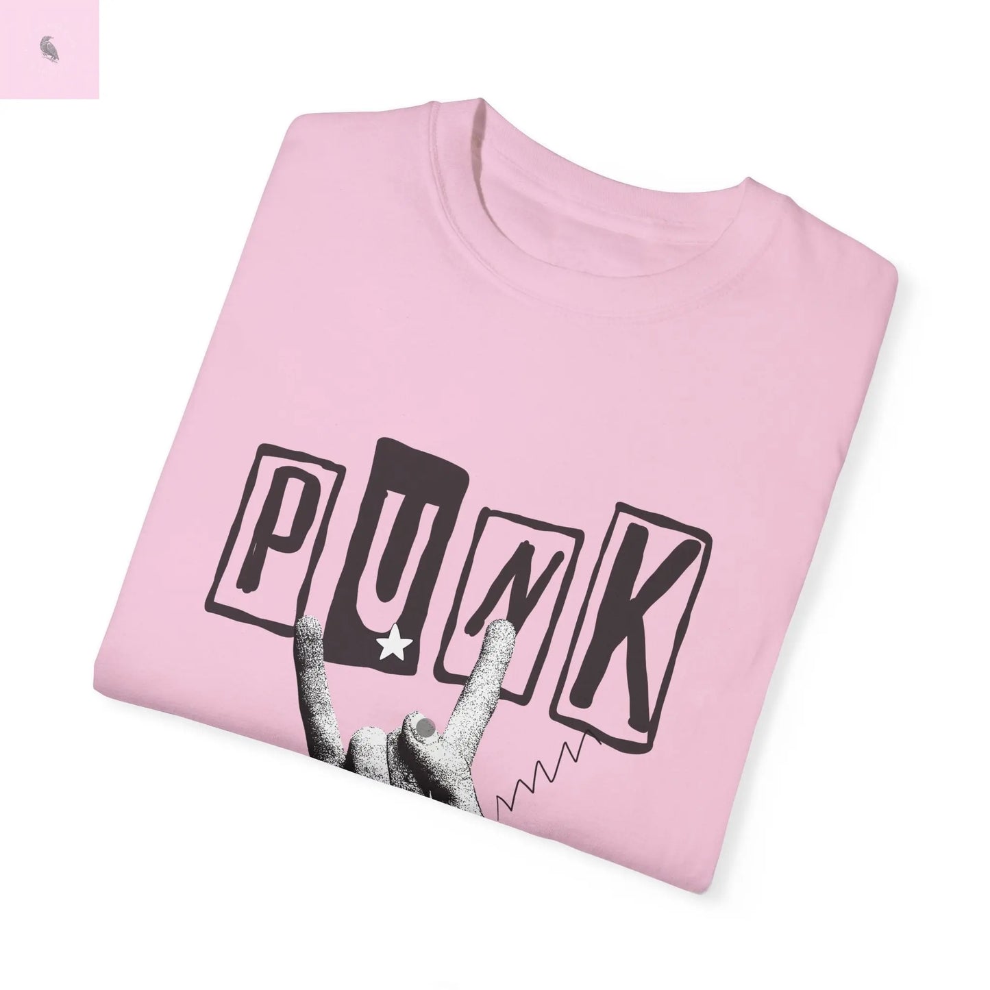 Punk Rock Unisex Garment-Dyed T-Shirt - Retro Graphic Tee for Music Lovers The flirty crow
