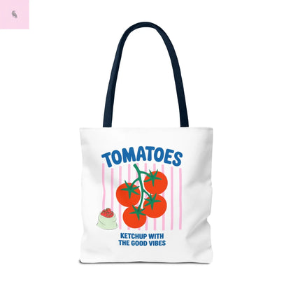 Tomato Vibes Tote Bag, Grocery tote,  Beach bag, travel tote,gift for gardener, veggie lover, Fun Gift for Foodies, Garden Lovers The flirty crow