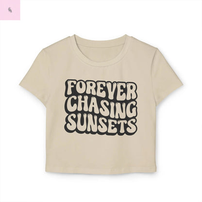 Retro Crop Tee - Forever Chasing Sunsets Women's Baby Tee the flirty crow