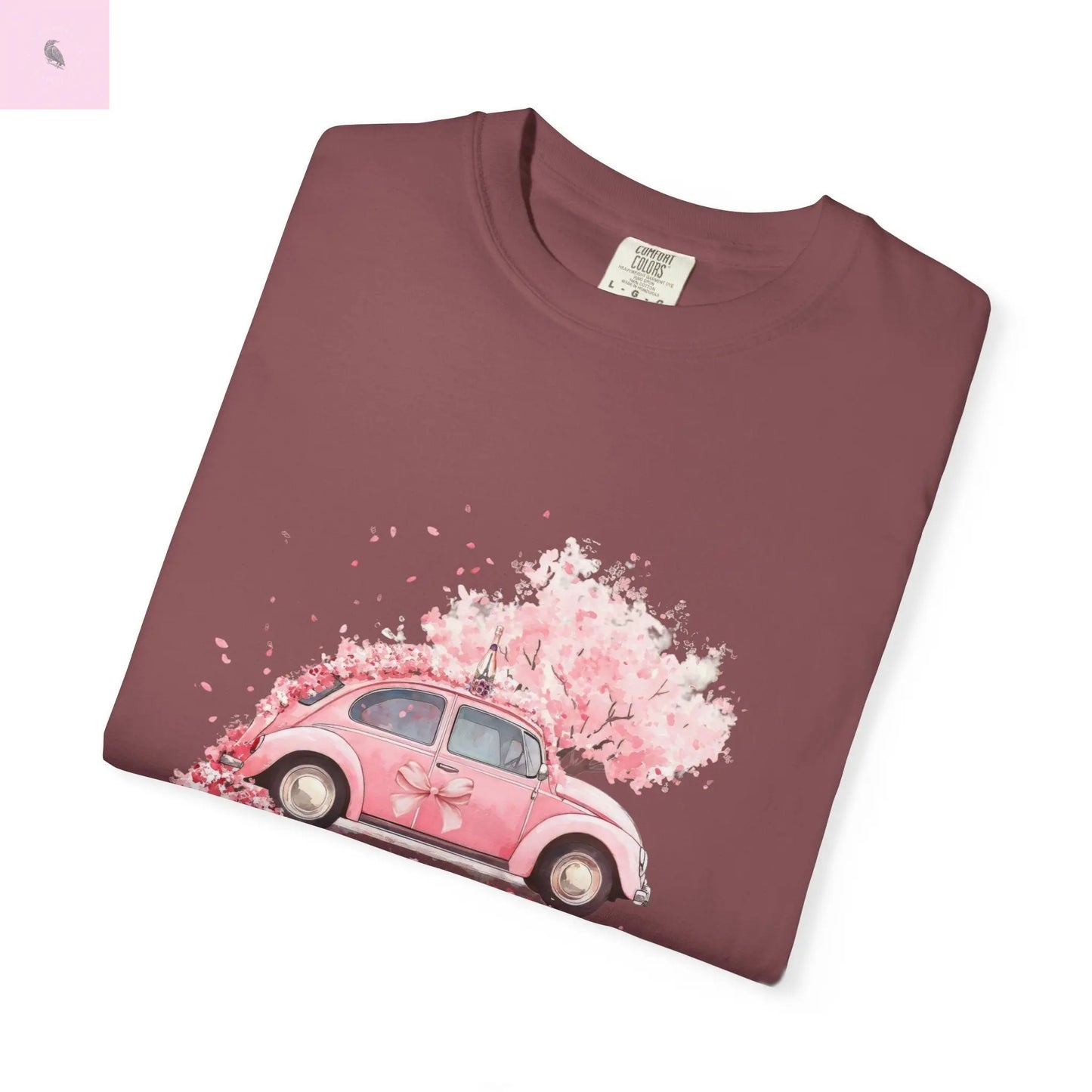 Vintage Car Floral T-Shirt, Unisex Tee, Casual Wear, Gift for Her, Spring Fashion, Boho Style, coquette design Printify