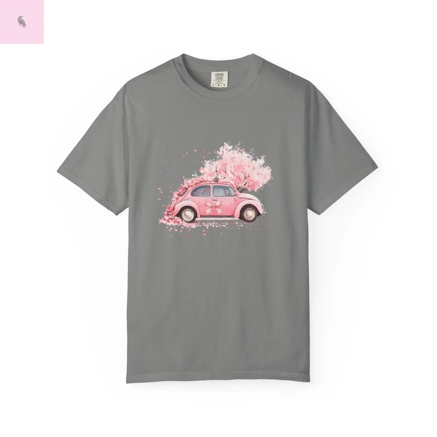 Vintage Car Floral T-Shirt, Unisex Tee, Casual Wear, Gift for Her, Spring Fashion, Boho Style, coquette design Printify