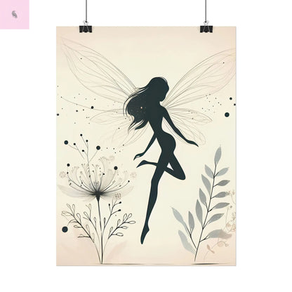 Elegant Fairy Silhouette Rolled Poster - Enchanting Wall Art for Home Decor The flirty crow
