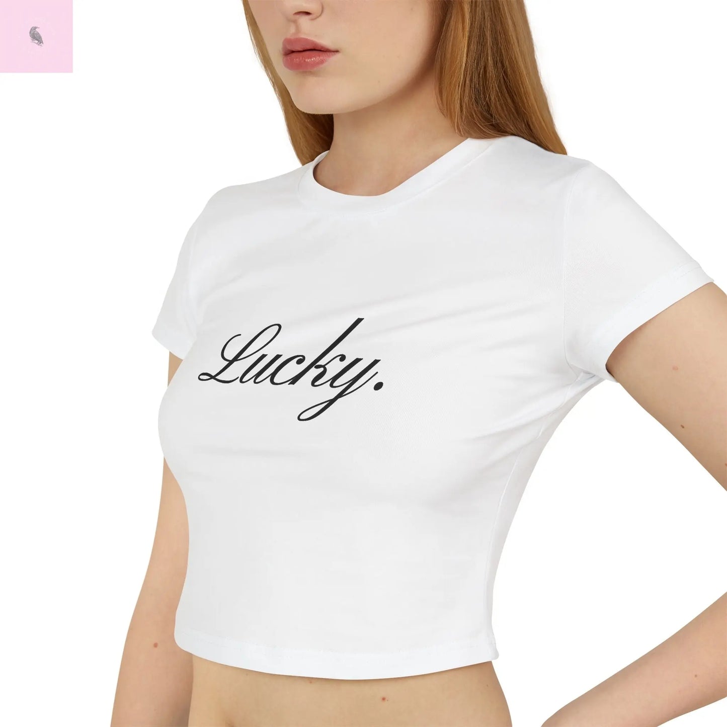 Cropped Baby Tee - Lucky Womens Cotton the flirty crow