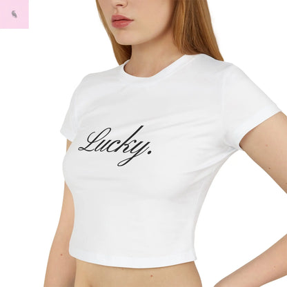 Cropped Baby Tee - Lucky Womens Cotton the flirty crow