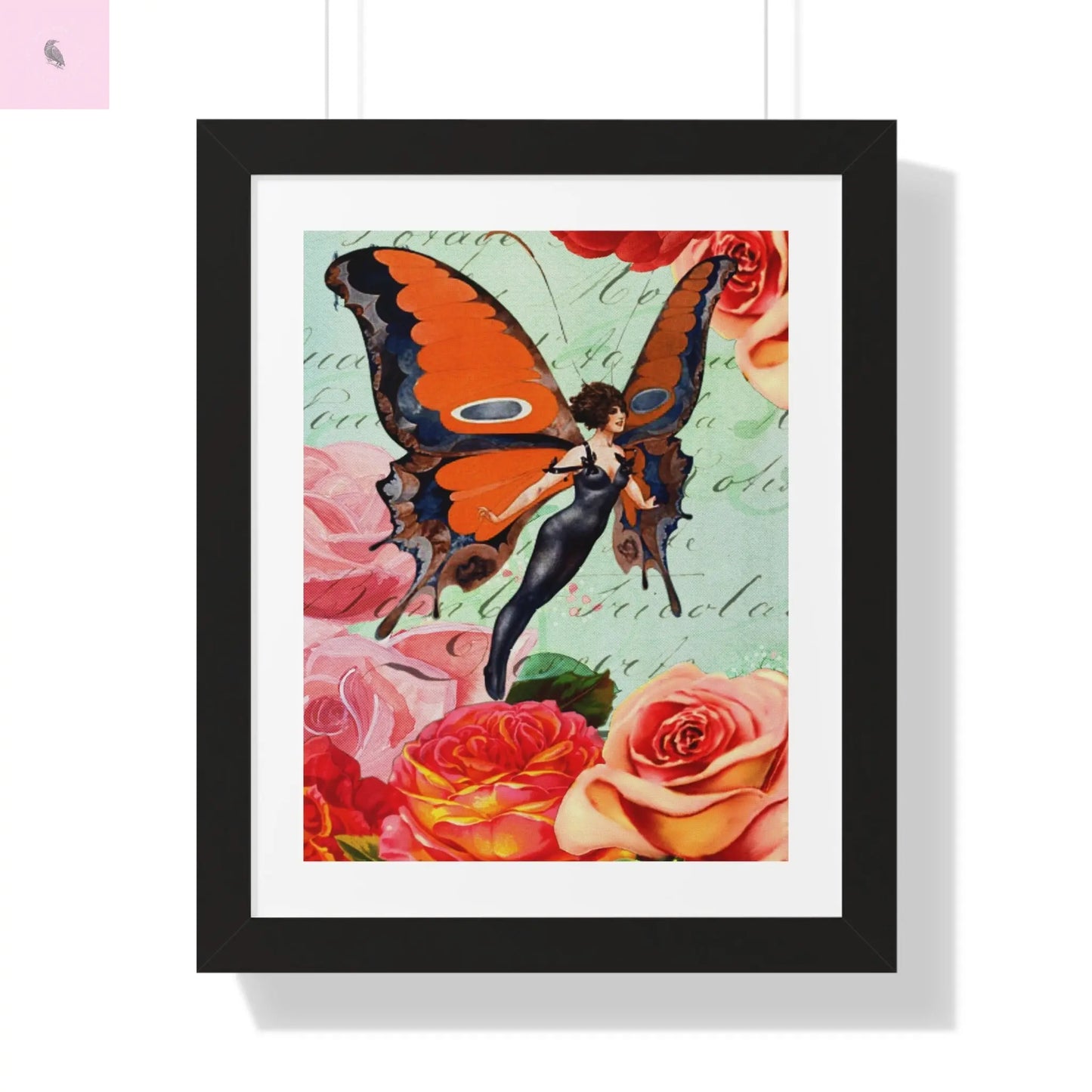 Vintage Butterfly Framed- Floral Wall Art - The flirty crow